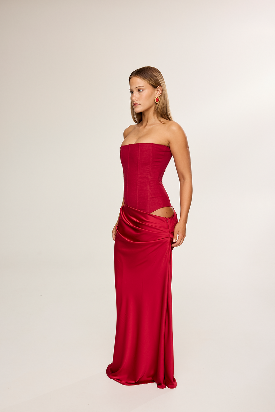 HNTR The Label Huxley Gown - Wine photo 2