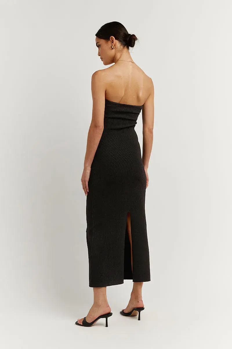 Dissh Anika Black Knit Midi Dress Black Size M/AU 12 photo 2