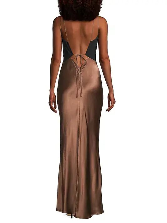 Bec & Bridge Kehlani V Neck Dress Brown Size 10 photo 3