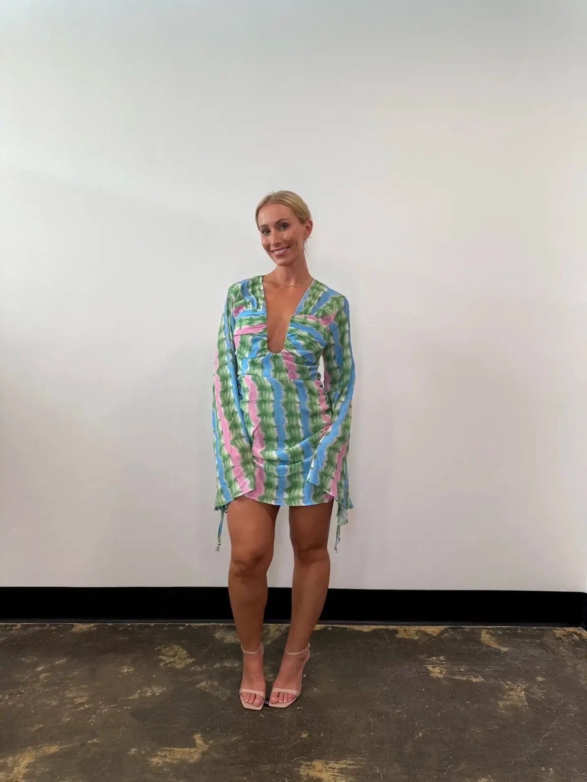 The Wolf Gang Zoya Mini Dress Tie Dye Stripe Size AU 8 photo 3