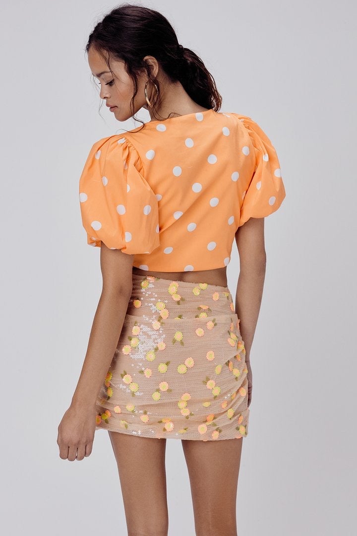 FOR LOVE & LEMONS AUBURN DOT CROP TOP - TANGERINE photo 9