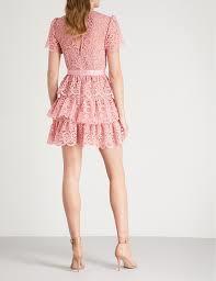 Self Portrait Pink Tiered Mini Dress pink size 8 photo 4