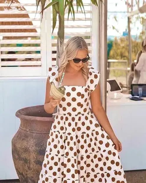 Mister Zimi Gabrielle Dress Tan Spot Size 12 photo 3