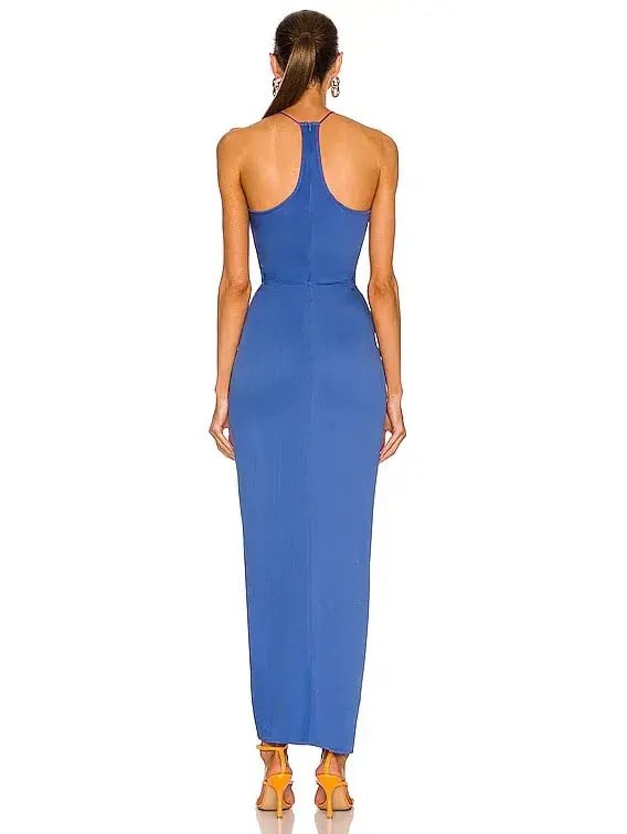 Christopher Esber  Multi Panel Disconnect Ruched Halter Dress Lapis Size 12 AU photo 3