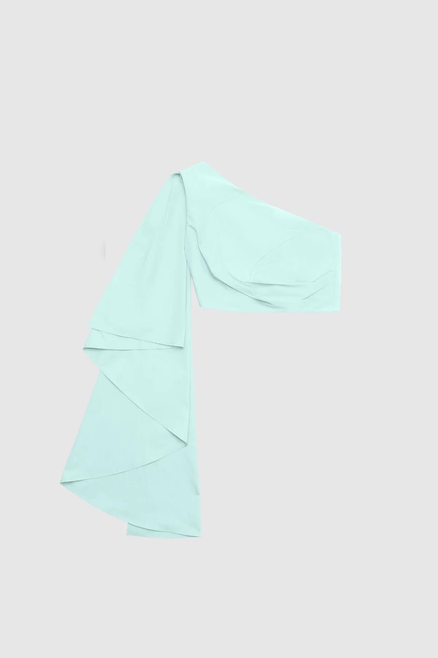 The Wolf Gang Amar One Shoulder Top - Aqua photo 2