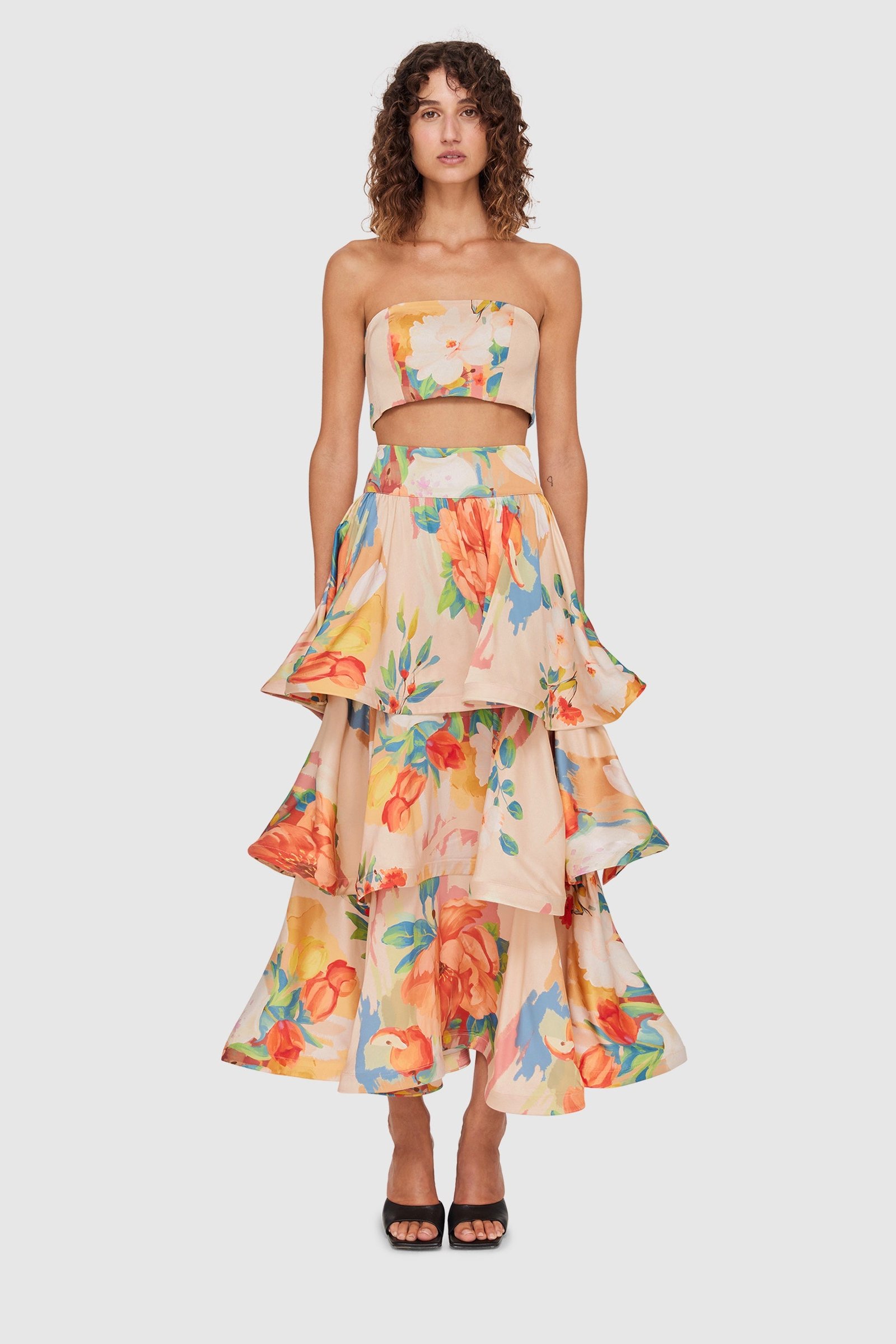 LEO LIN FLORESCENCE BUSTIER TOP - BLOSSOM CHAMPAGNE photo 2