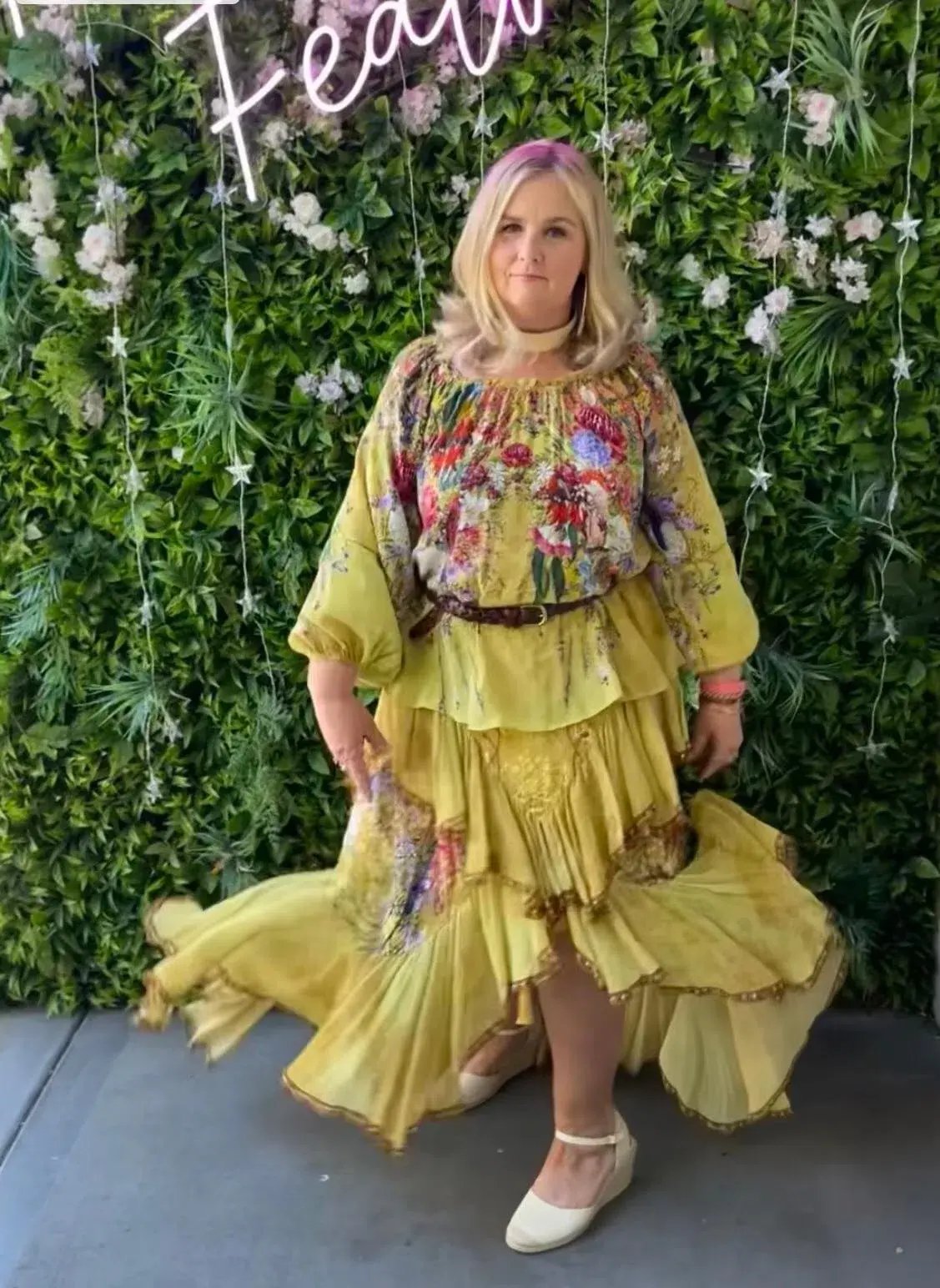 Camilla Among the Gumtrees Off Shoulder Halter Top and Maxi Skirt With Double Frill Set Print Size L photo 9