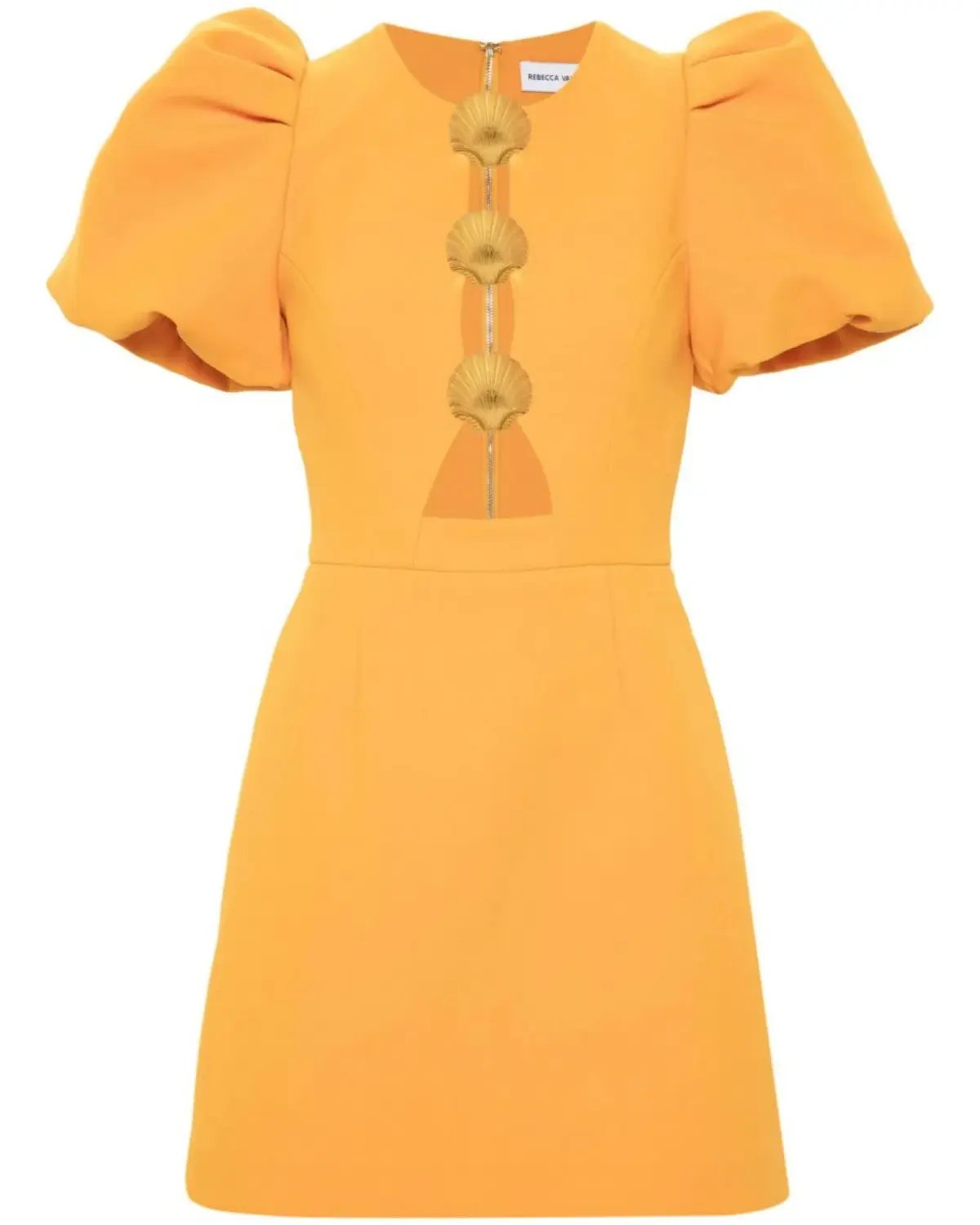 Rebecca Vallance Sirene Puff Sleeve Mini Dress Orange Size AU 10 photo 2
