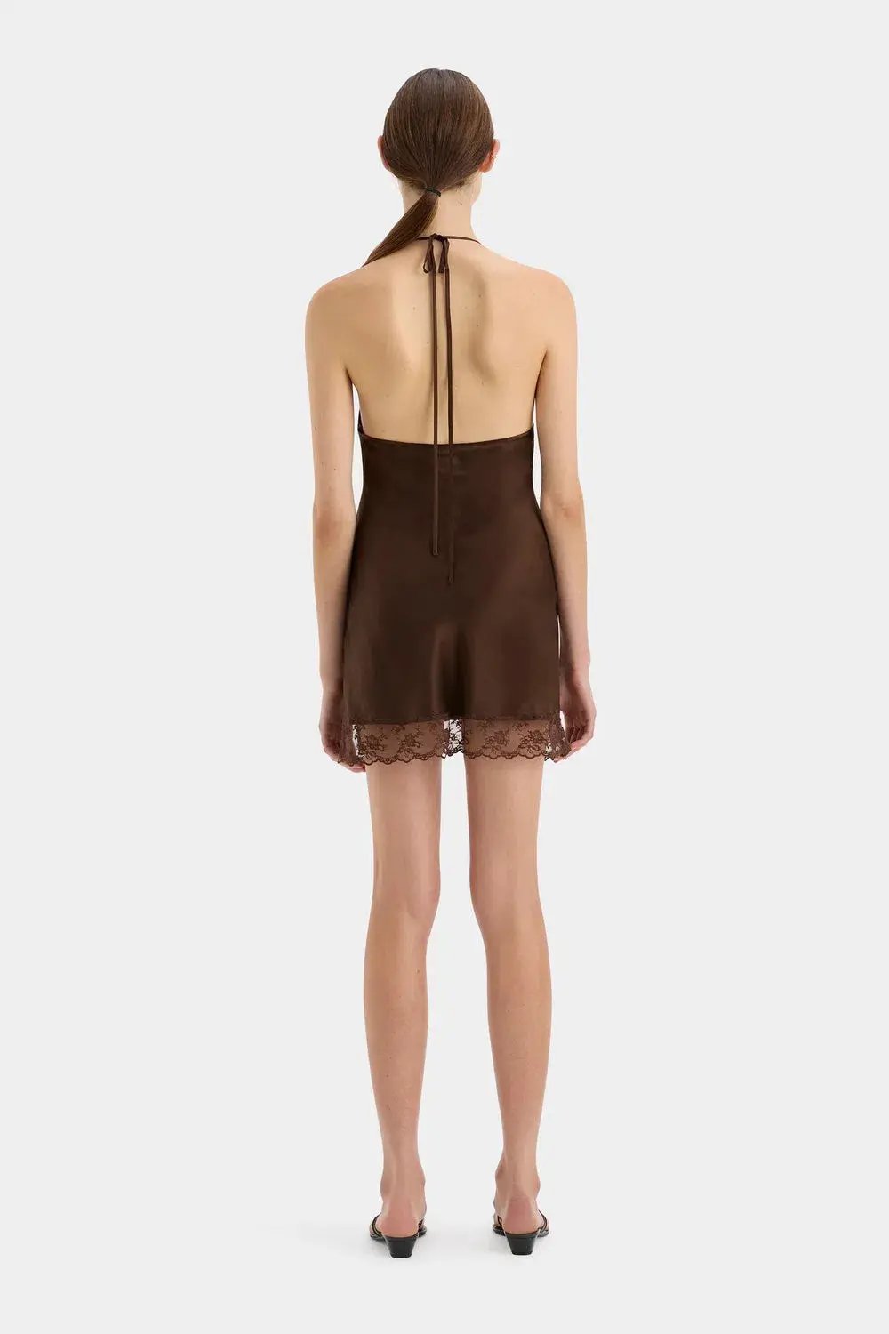 Sir the Label Aries Halter Mini Dress Chocolate Size 1 / AU 8 photo 2
