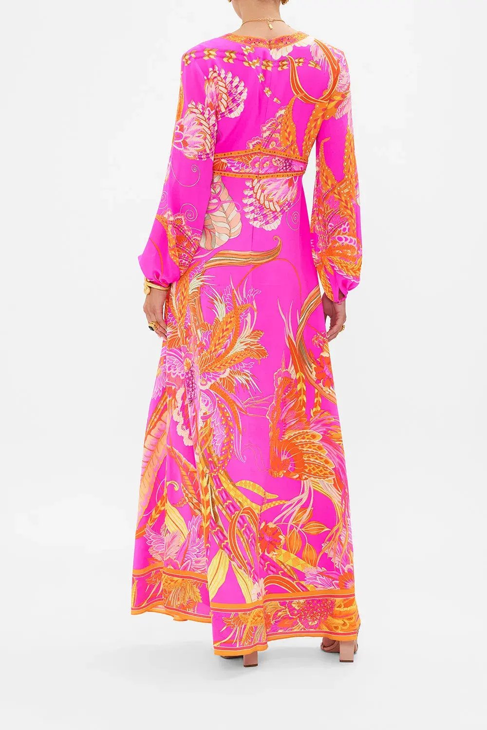 Camilla A Heart That Flutters Plunge Dress Pink Print Size L / AU 12 photo 2