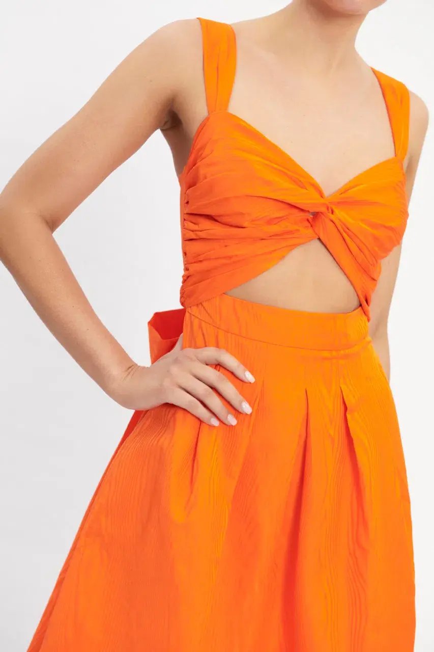 Rebecca Vallance Carmelita Cut Out Midi Dress Orange Size 10 photo 4
