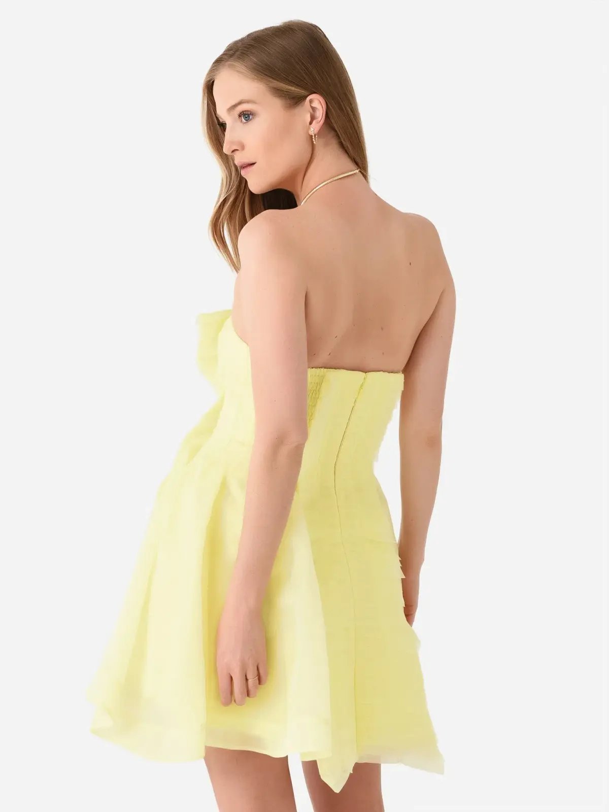 Aje Astrid Mini Dress Yellow Size 10 photo 4