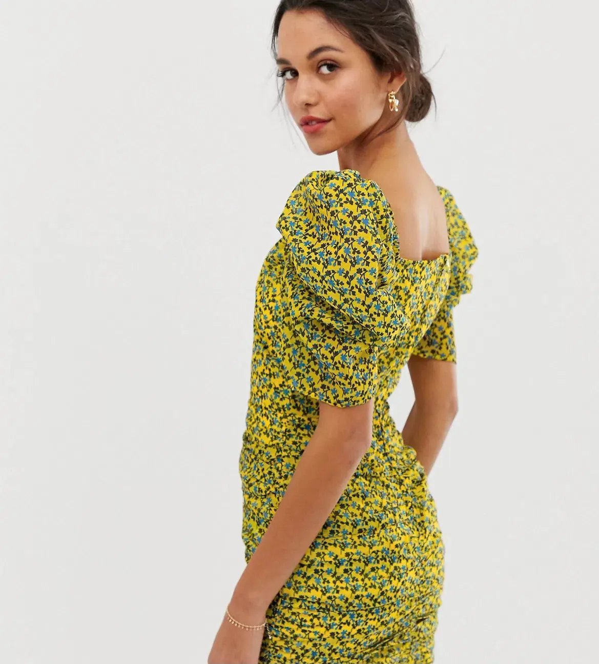 C/MEO Collective Come Along Mini Dress Yellow Print Size AU 10 photo 2