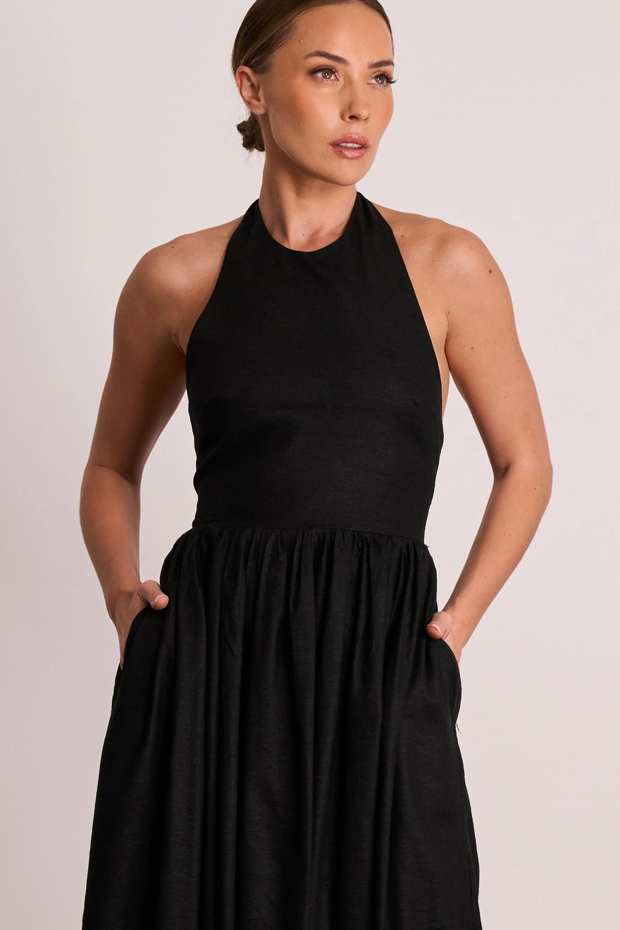 Pasduchas Joyride Halter Midi Dress - Black photo 3