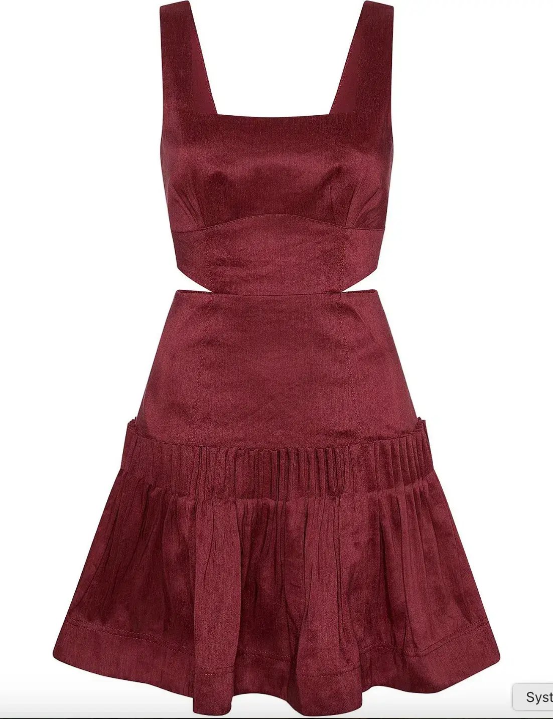 Aje Audette Pleated Mini Dress Burgundy Size 6 photo 2