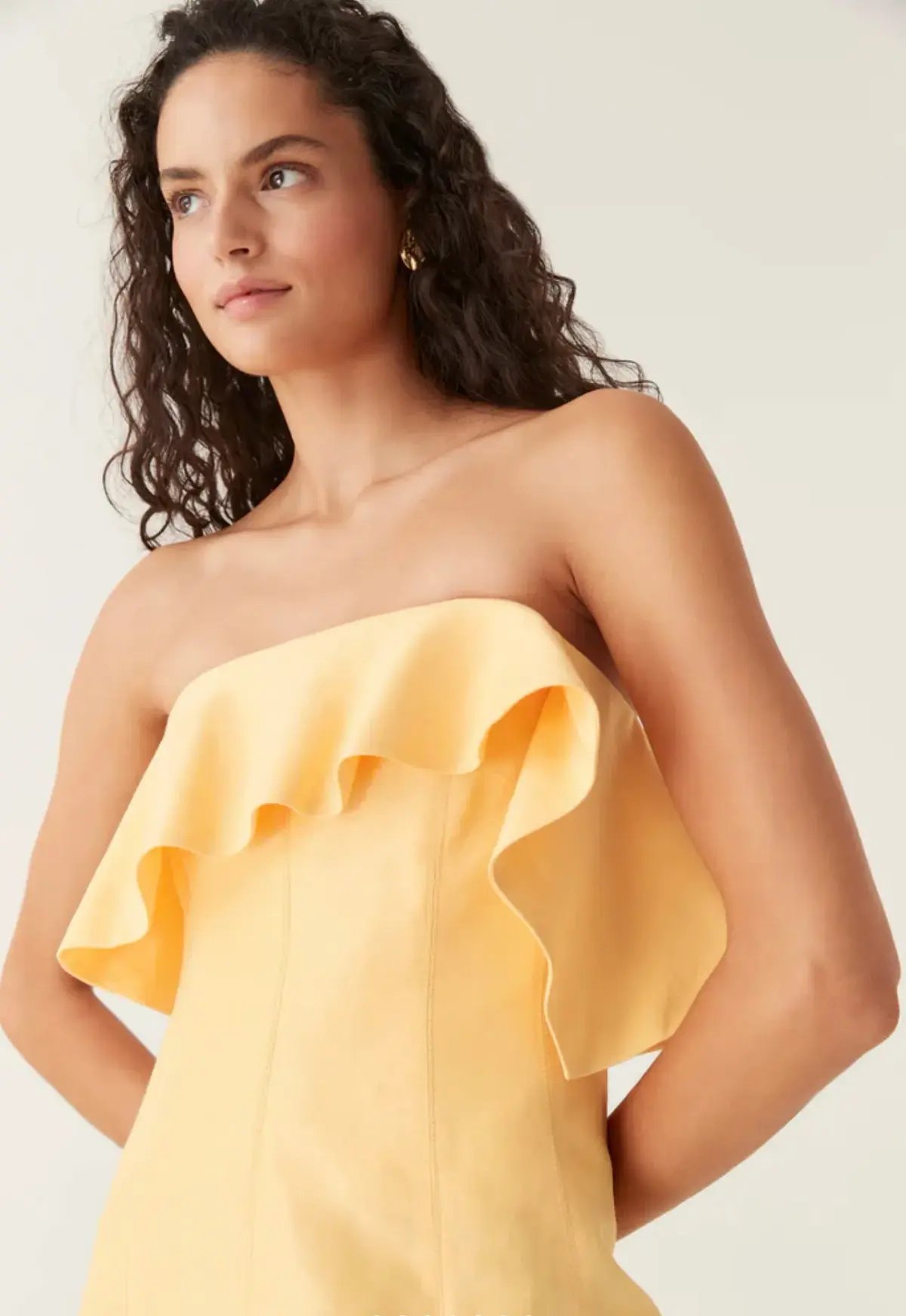 Aje Shallows Strapless Gown Marigold Yellow Size 12 photo 2