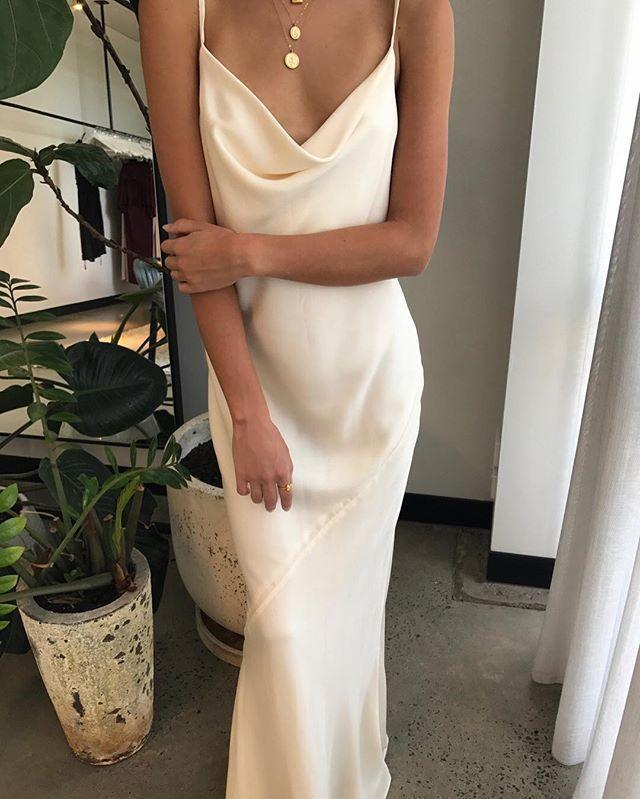 Shona Joy Luxe Bias Cowl Slip Dress in Ivory Size 8 photo 2