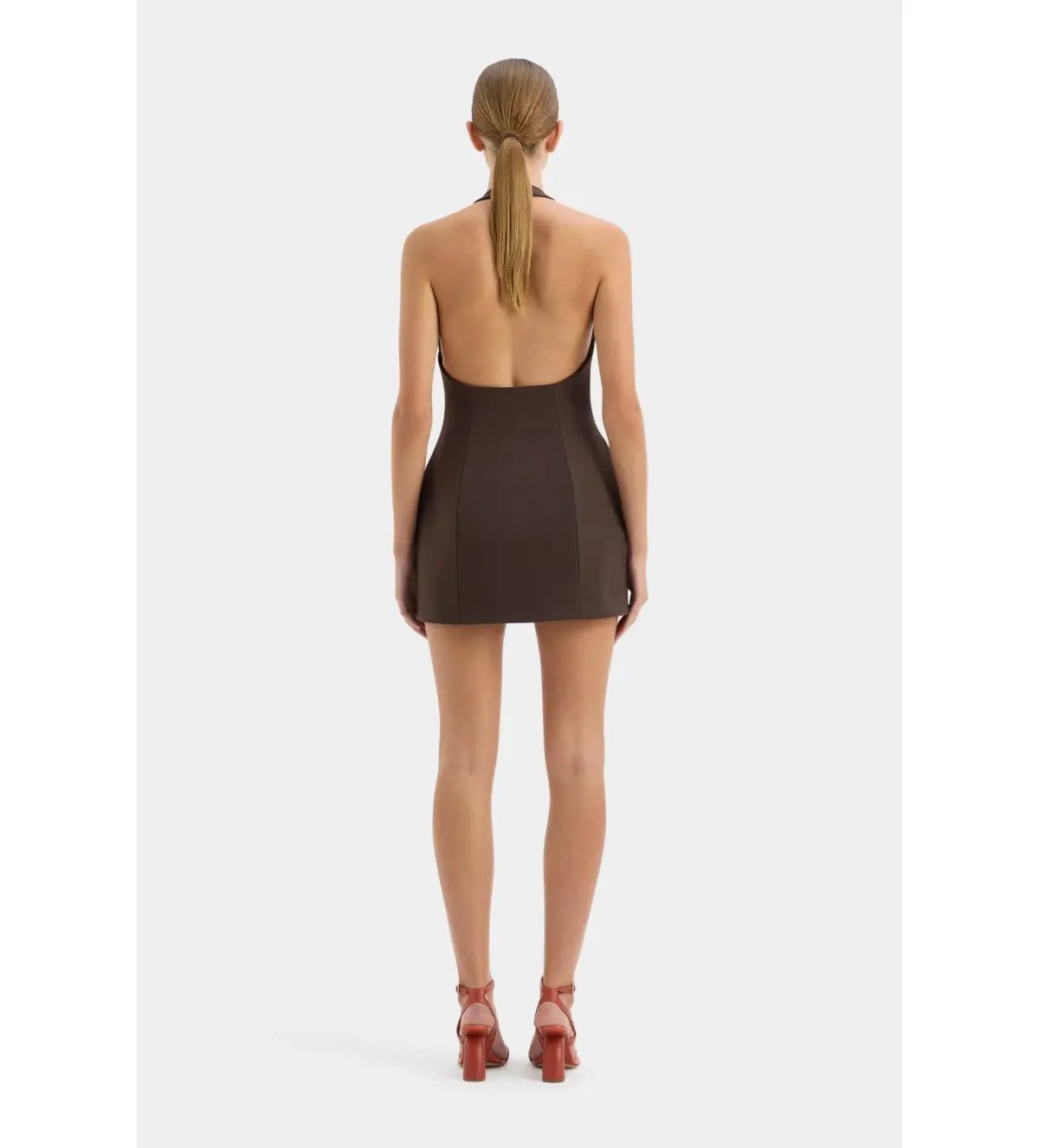 Sir the Label Sandrine Halter Mini Dress Chocolate Brown Size 0 / AU 6 photo 3