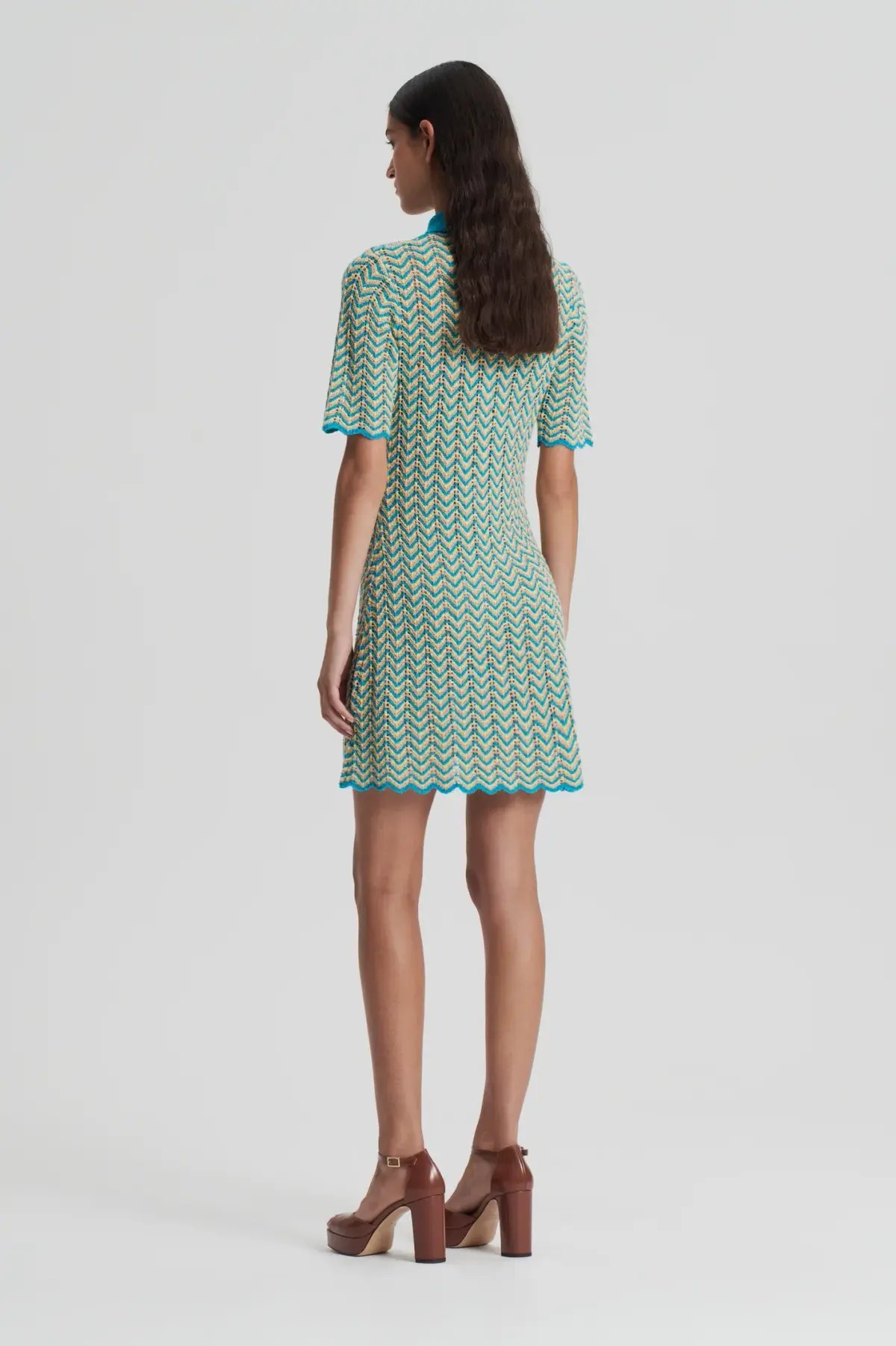 Scanlan Theodore Knit Shirt Dress Turquoise Size XS/ AU 6 photo 7