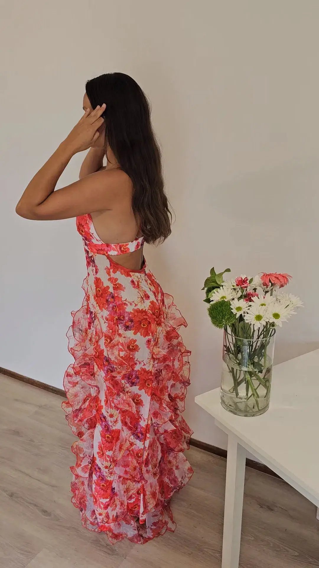 Menti Santorini Red Margarita Floral Chiffon Size S / AU 8 photo 3
