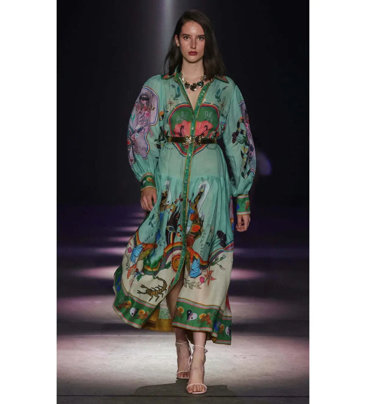 Alemais Evergreen Shirtdress Print Size 16 photo 6