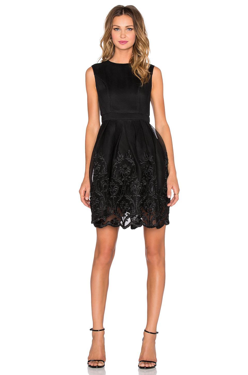 Bronx and Banco Isabelle Puff Dress Black Size 8 photo 3