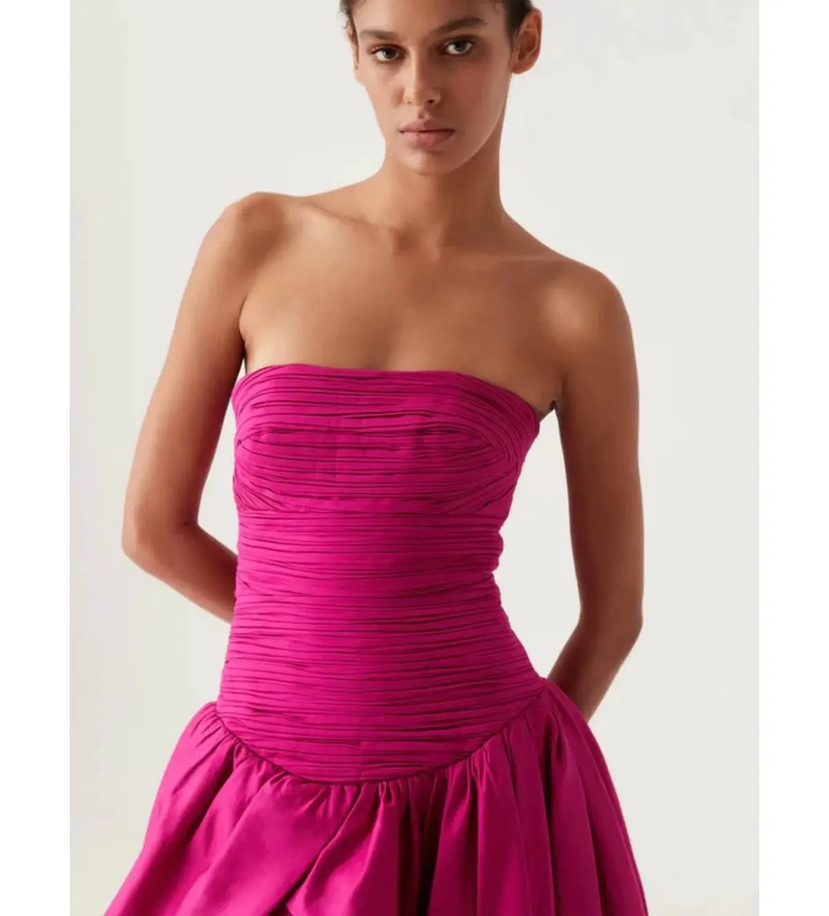 Aje Violette Bubble Hem Maxi Dress Deep Magenta; size 8 photo 2