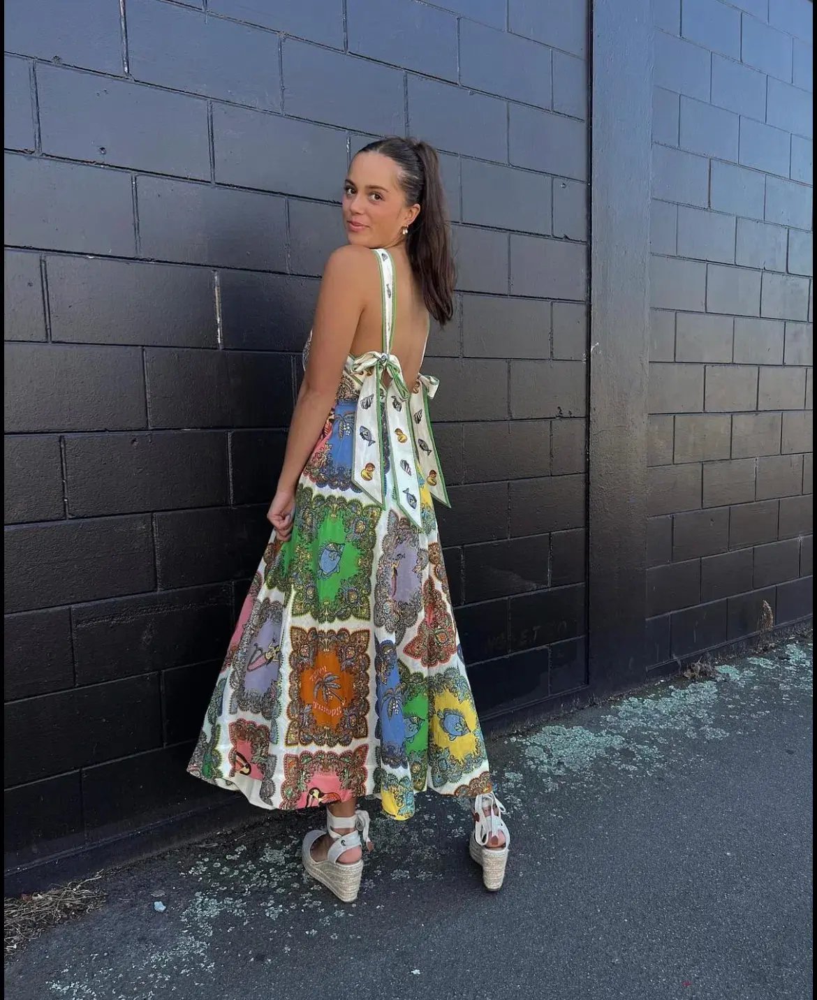 Alemais Trippy Troppo Halter Midi Dress Multicolored Size AU 10 photo 4