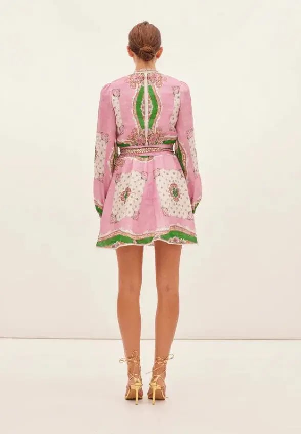 Kate Ford Mantilla Button Mini Dress Zinnia Print Size 1 (AU8) photo 3