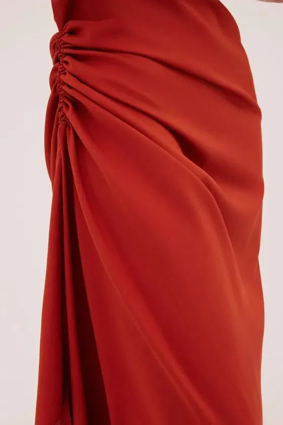 Bianca Spender Rust Satin Cosby Dress Size 10 photo 2