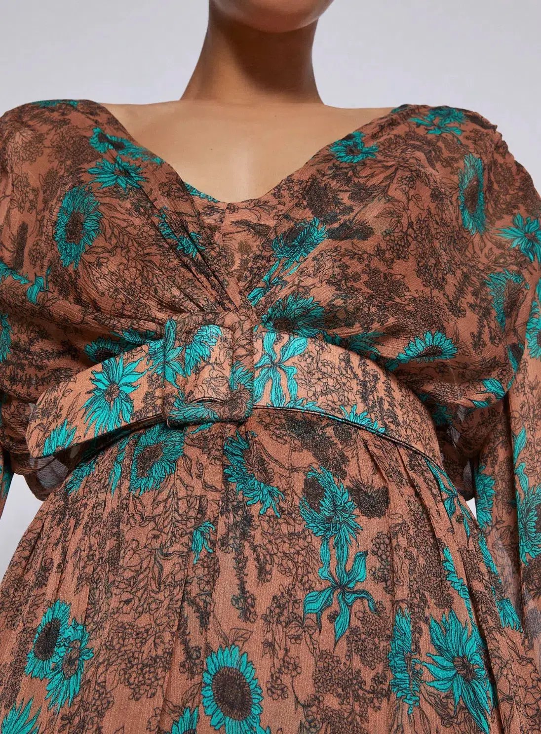Scanlan Theodore Ggt Floral Print Dress Brown Size M / AU 10 photo 4