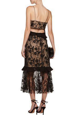 Sachin & Babi - Paris Ruffled Lace Midi Dress Size 10 photo 3