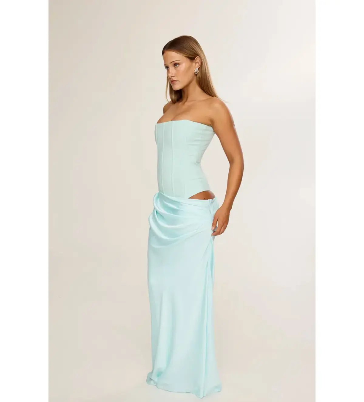 HNTR The Label Huxley Gown Aqua Size 8 photo 2