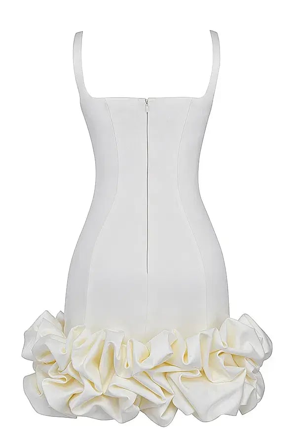 House of CB Lilou Ruffle Hem Mini Dress Ivory Size XS / AU 6 photo 5