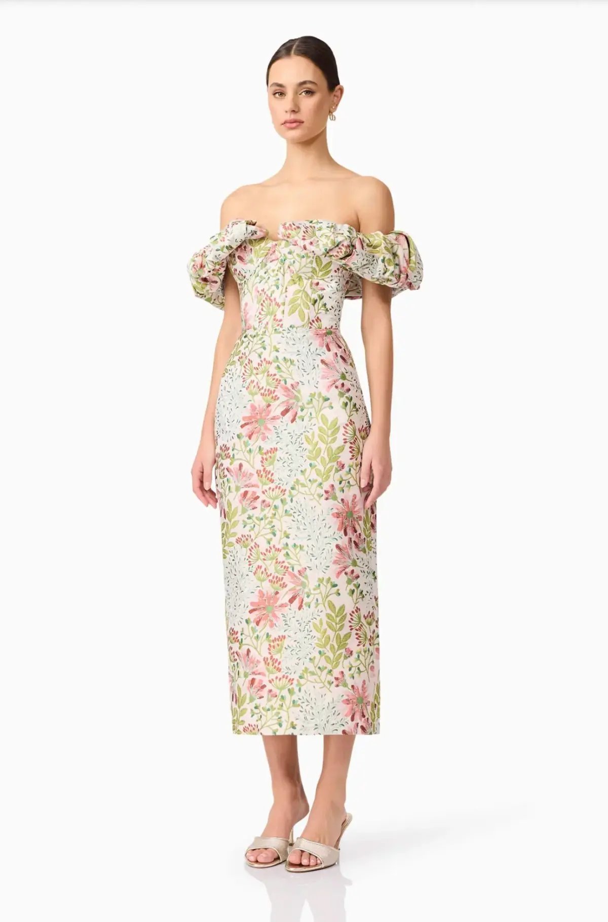 Elliatt Calaantha Off The Shoulder Midi Dress in Floral Size AU 8/S photo 3