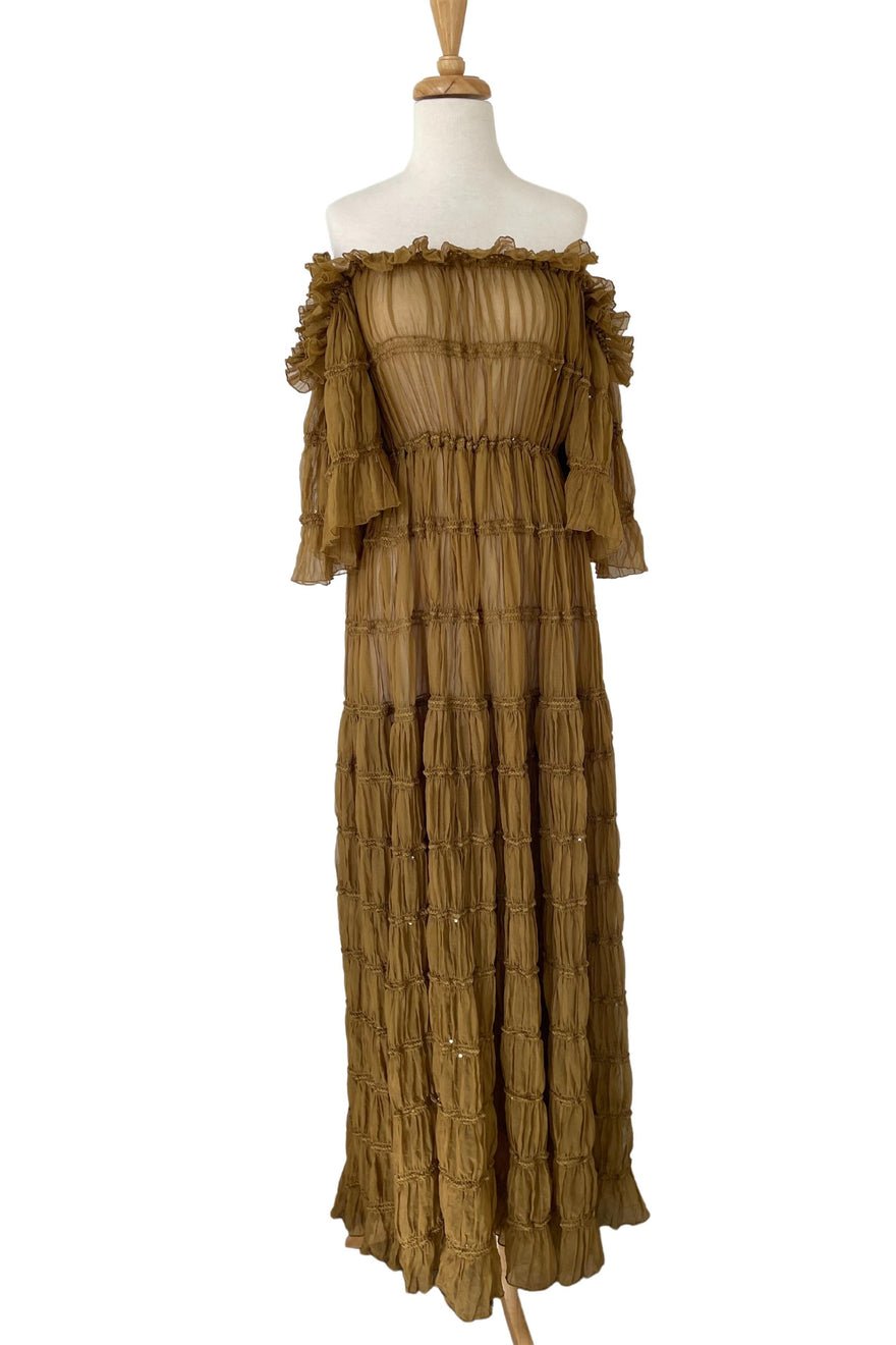 We Are Reclamation Chiffon Delight Gown - Caramel photo 4