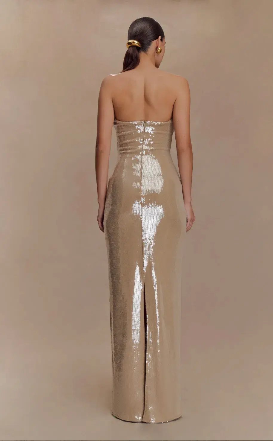 Winston Strapless Sequin Maxi Dress - Taupe photo 2