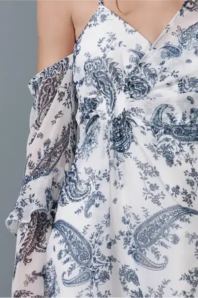 Keepsake the Label One Shoulder Asymmetric Mini Dress Paisley Print Size 8 photo 4