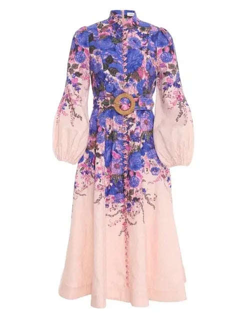 Zimmermann High Tide Buttoned Midi Dress Floral Size 2 / Au 12 photo 2
