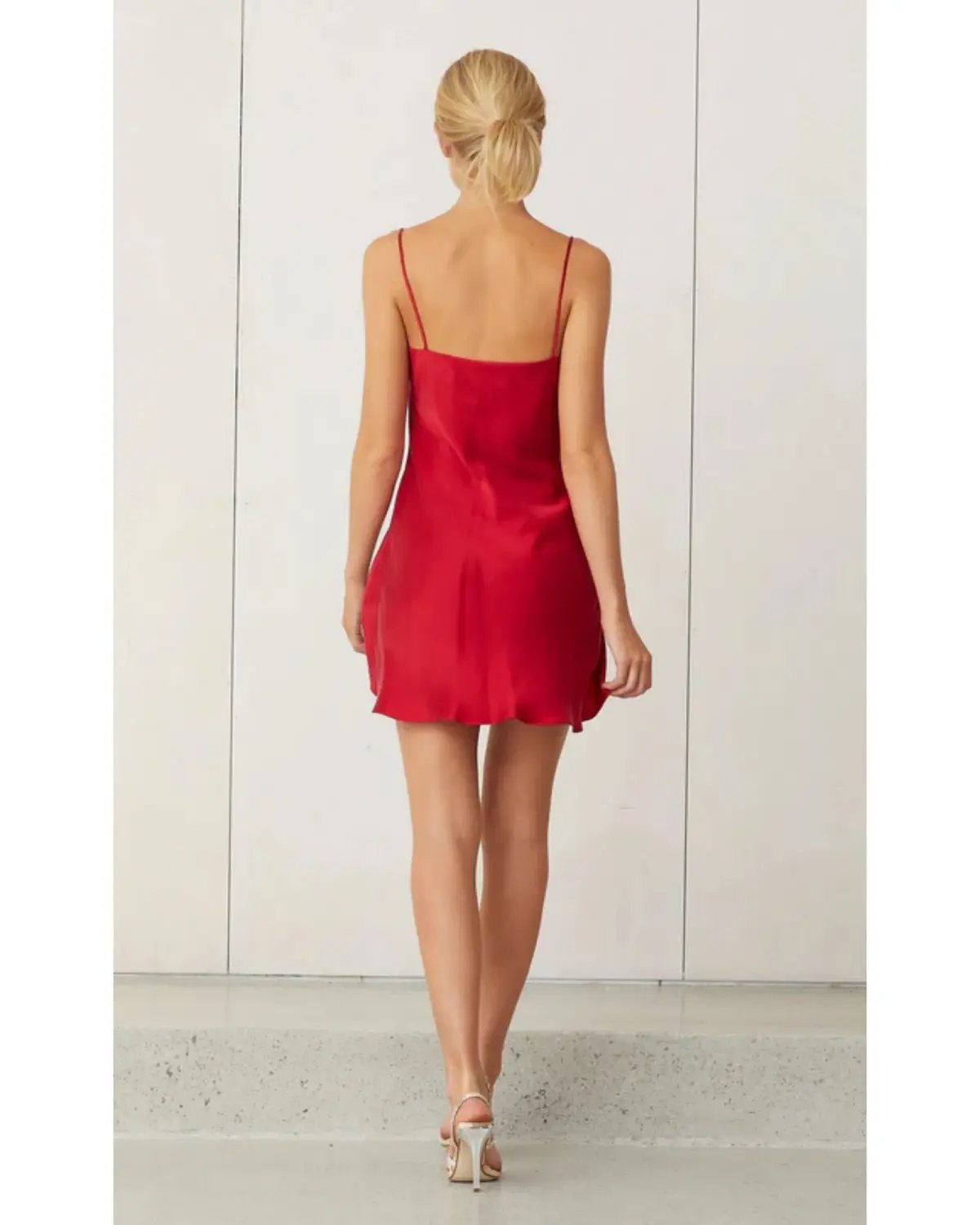 Bec & Bridge Classic Silk Mini Dress Crimson Size AU 8 photo 2