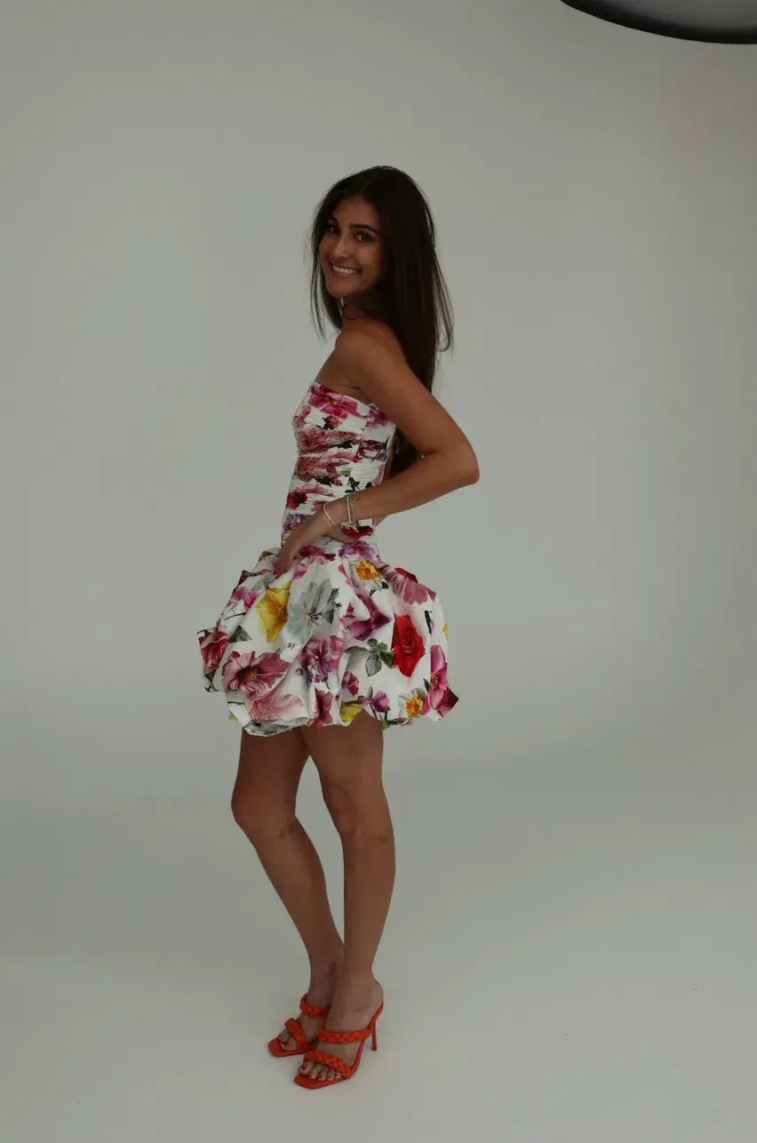 Aje Violette Bubble Hem Mini Dress Collage Floral Size AU 10 photo 2