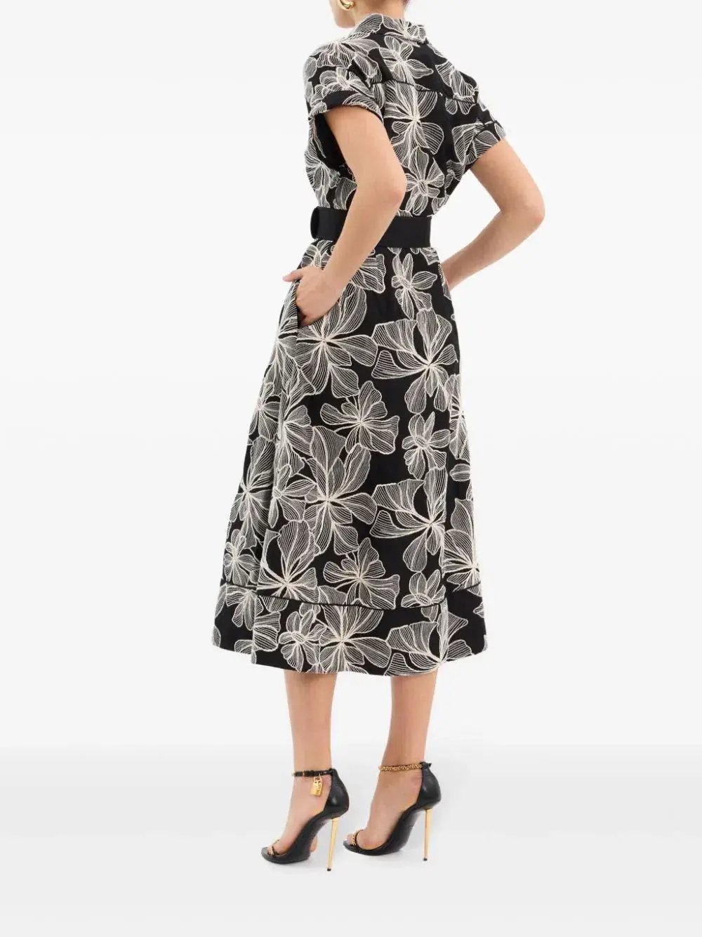 Rebecca Vallance Amira Short Sleeve Midi Dress Floral Size 18 photo 3