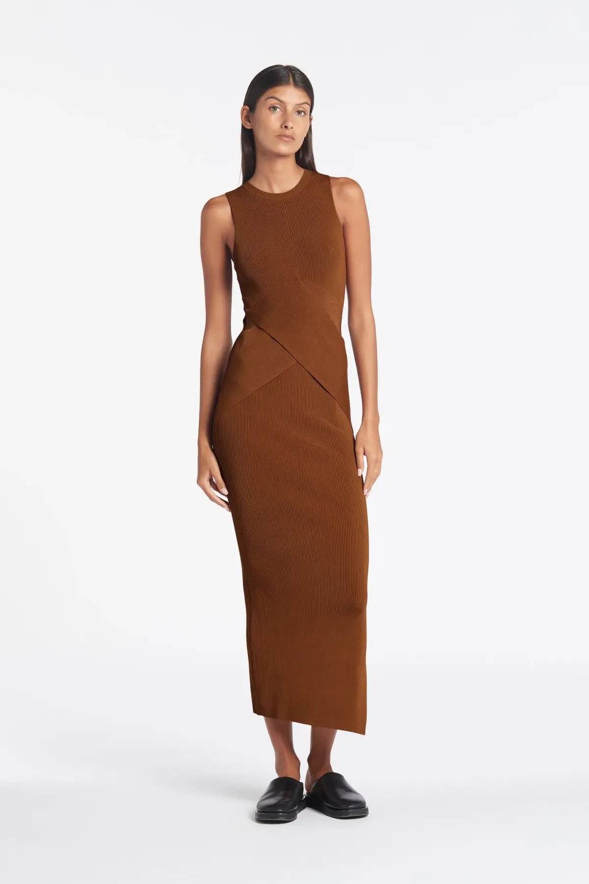 Sir the Label Hazel Josephine Sleeveless Dress in Brown Size 0 photo 4