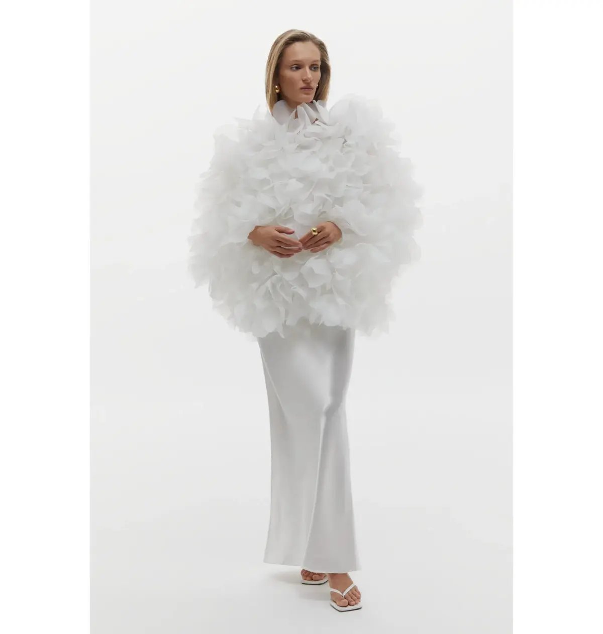Selezza Lucia Flower Bomber In White Size S / AU 8 photo 2