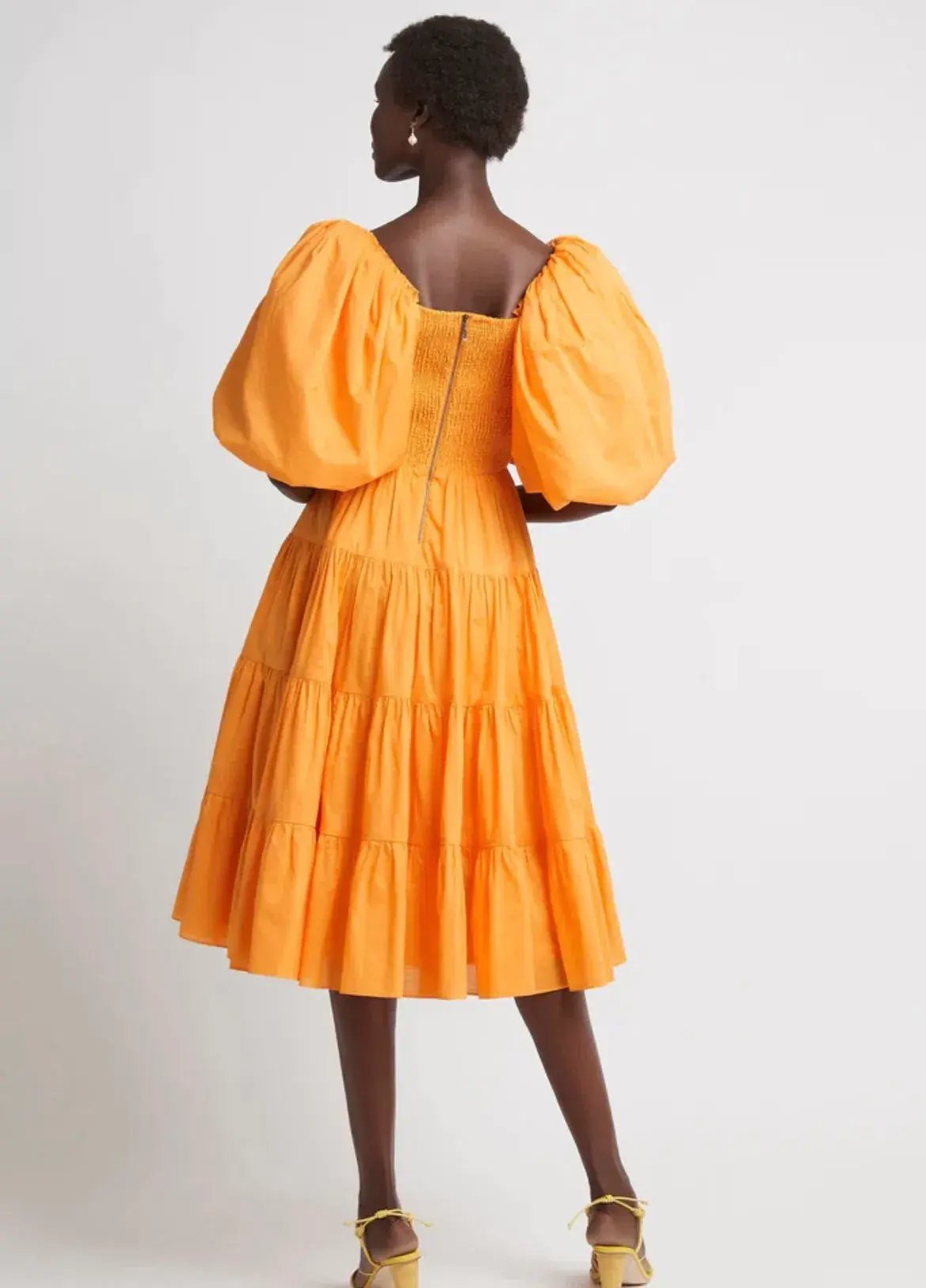 Aje Cherished Midi Dress in Mandarin Size 8 / S photo 3