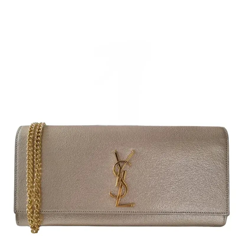 Saint Laurent YSL Kate Silver Clutch photo 3