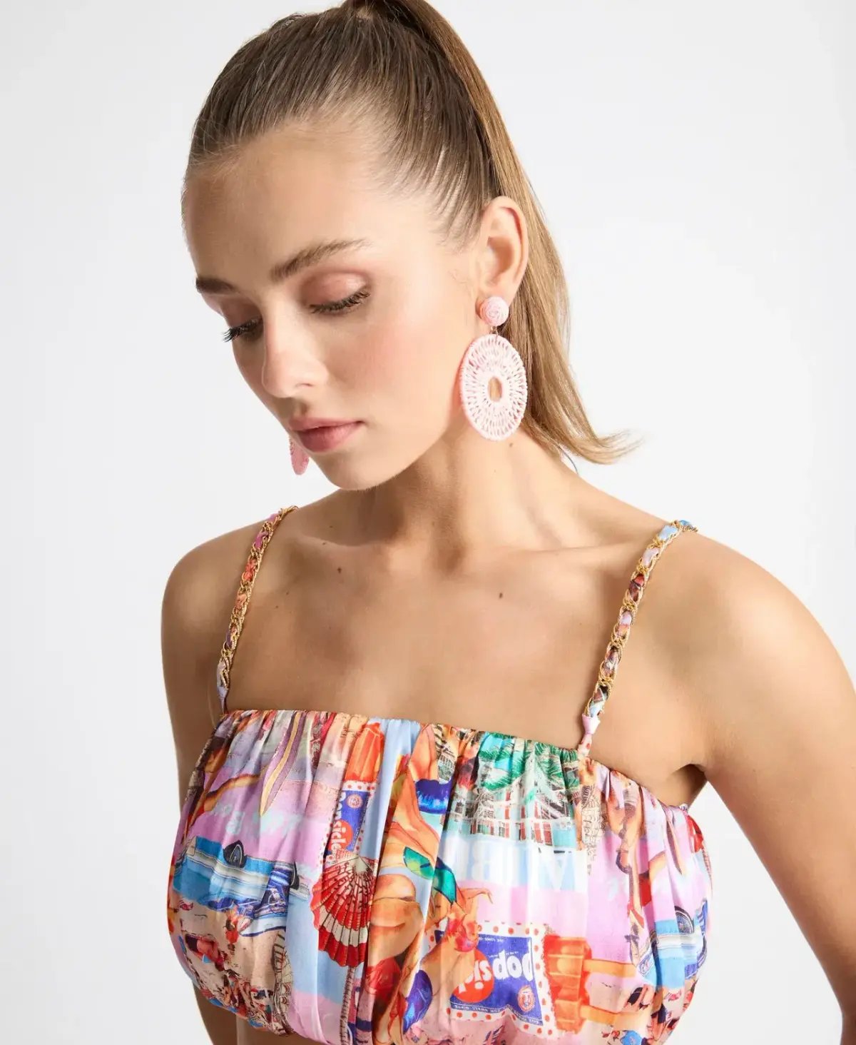 Sheike Malibu Dreaming Crop and Skirt Print Size 6 photo 3