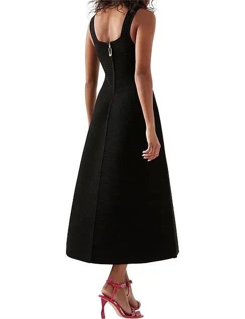 Aje Sylvette Knit Midi Dress Black Size AU 10 photo 4
