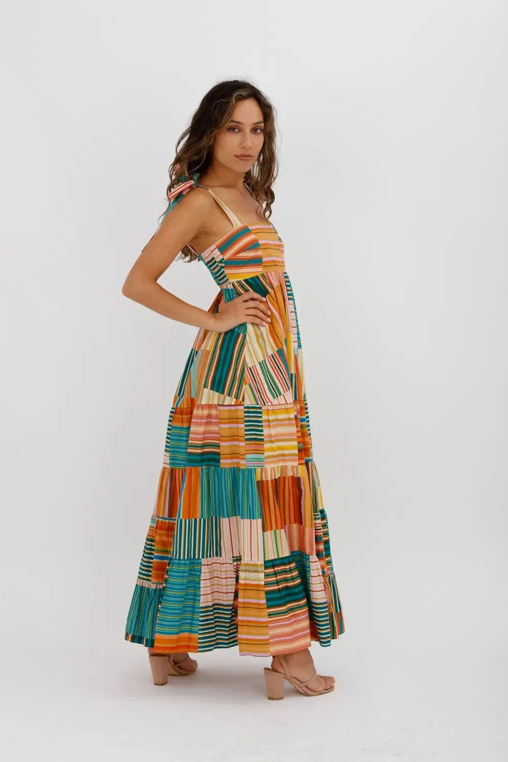 Alemais  Sloane Tiered Midi Dress Multi Size 10 photo 9