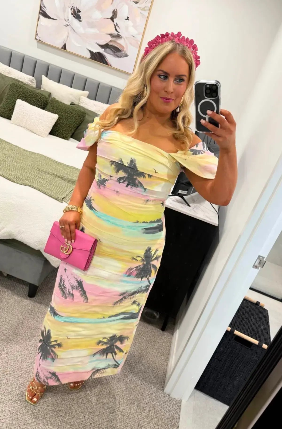 Aje Zara Gathered Midi Dress in Sunset Sky Size 14 photo 6